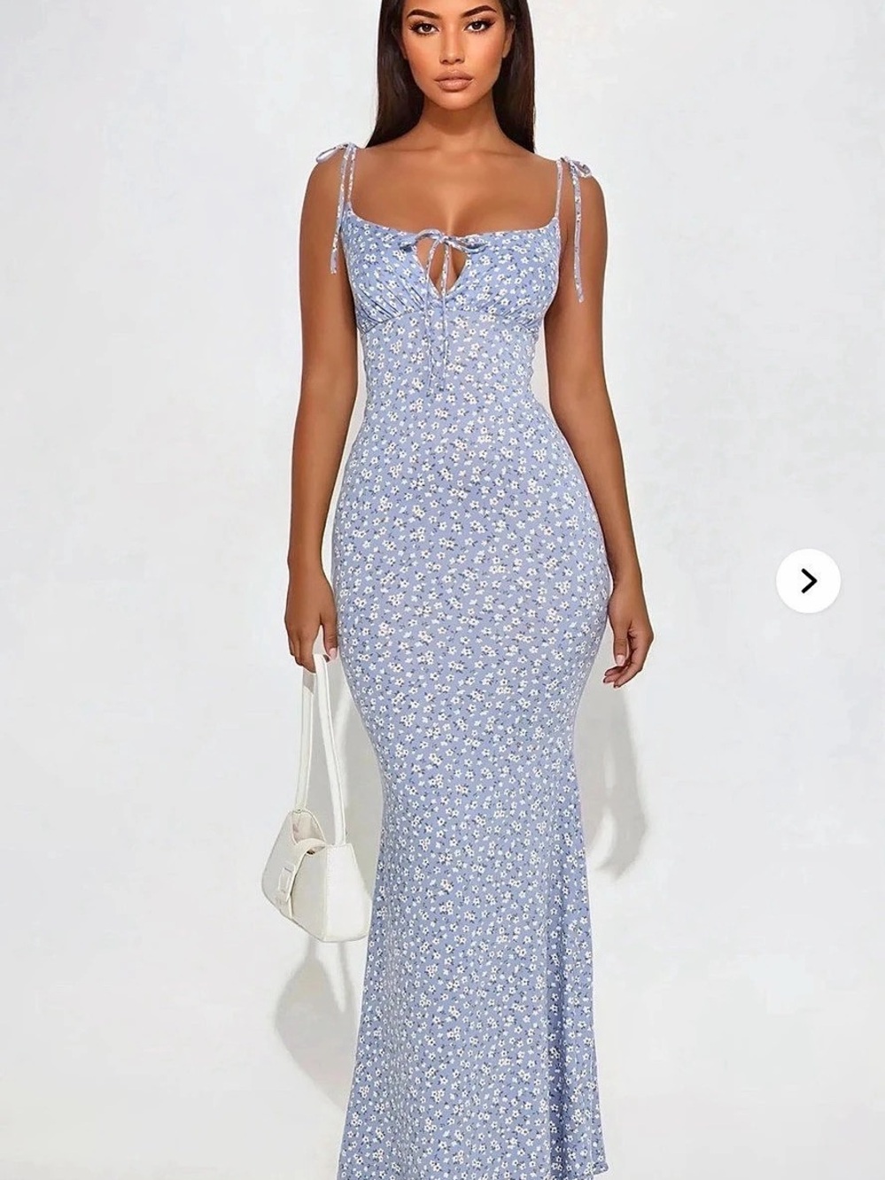 Floral Maxi Dress in Blue & White Like New